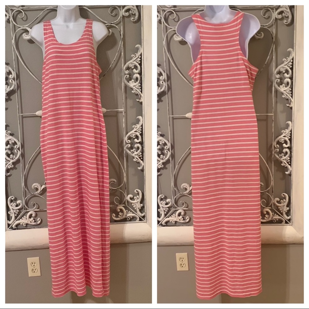 Sail to Sable Pink Stripe Maxi Dress Medium - Picture 2 of 6